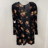 H&M WOMEN'S CARDIGAN black peach floral print S