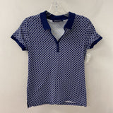JNY jones new york WOMEN'S T-SHIRT navy white geo S