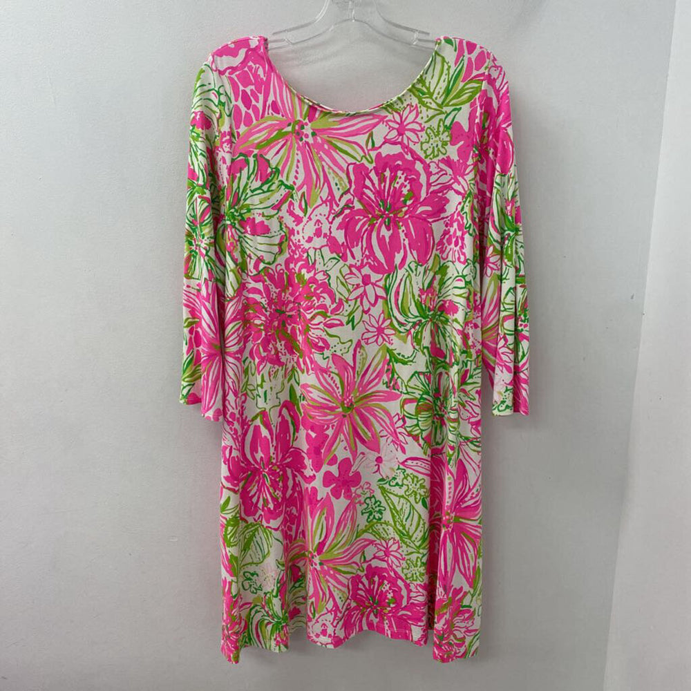 lilly pulitzer WOMEN'S DRESS white pink green print XL The Comeback lilly pulitzer WOMEN'S DRESS white pink green print XL The Comeback