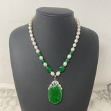 WOMEN'S NECKLACE silver green white