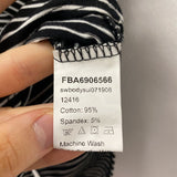 WOMEN'S T-SHIRT white black stripe S