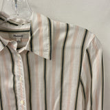 MADEWELL WOMEN'S BLOUSE/SHIRT white green pink stripe 0