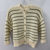 DRA los angeles WOMEN'S CARDIGAN cream green stripe XS