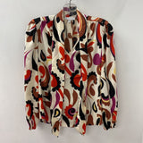MAISON D'AMELIE WOMEN'S BLOUSE/SHIRT cream brown red multi XS