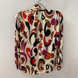 MAISON D'AMELIE WOMEN'S BLOUSE/SHIRT cream brown red multi XS