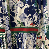 DALIA MACPHEE WOMEN'S DRESS cream green navy L