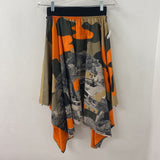 BENETTON WOMEN'S SKIRT camel orange black XS