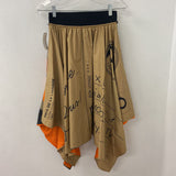 BENETTON WOMEN'S SKIRT camel orange black XS
