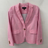 TALBOTS WOMEN'S BLAZER/JACKET pink white gingham 2P