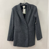 H&M WOMEN'S BLAZER/JACKET grey black white L