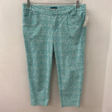 Lord & Taylor WOMEN'S PANTS white green print 14