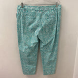 Lord & Taylor WOMEN'S PANTS white green print 14