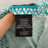 Lord & Taylor WOMEN'S PANTS white green print 14