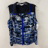 CALVIN KLEIN WOMEN'S BLOUSE/SHIRT blue black whtie XL