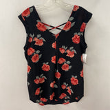 DEX WOMEN'S TANK/CAMI black red floral S