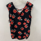 DEX WOMEN'S TANK/CAMI black red floral S