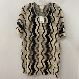 H&M WOMEN'S DRESS beige black XS