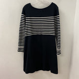 1901 Nordstrom WOMEN'S DRESS black white stripe L