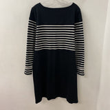 1901 Nordstrom WOMEN'S DRESS black white stripe L