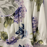 RICKI'S WOMEN'S TOP white purple floral L