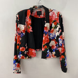 GUESS WOMEN'S BLAZER/JACKET black pink mulit floral L