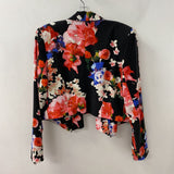 GUESS WOMEN'S BLAZER/JACKET black pink mulit floral L