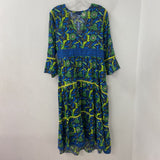 La Plage WOMEN'S DRESS blue green print M