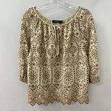 LAUREN ralph lauren WOMEN'S BLOUSE/SHIRT beige brown M