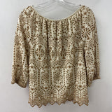 LAUREN ralph lauren WOMEN'S BLOUSE/SHIRT beige brown M