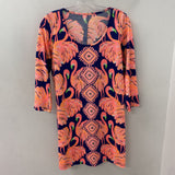 lilly pulitzer WOMEN'S DRESS navy coral pink green M
