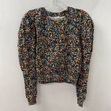ZARA WOMEN'S BLOUSE/SHIRT black orange multi floral S