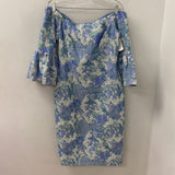 THEIA WOMEN'S PARTY DRESS silver green blue 10