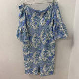 THEIA WOMEN'S PARTY DRESS silver green blue 10
