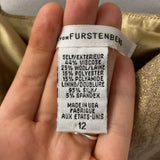 DIANE von FURSTENBERG WOMEN'S DRESS gold 12