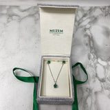 925 WOMEN'S JEWELRY SET silver emerald