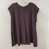 EILEEN FISHER WOMEN'S BLOUSE/SHIRT burgundy white L