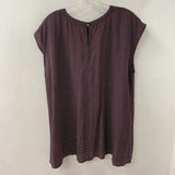 EILEEN FISHER WOMEN'S BLOUSE/SHIRT burgundy white L