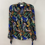 ANTHROPOLOGIE WOMEN'S BLOUSE/SHIRT black orange blue green 8