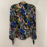 ANTHROPOLOGIE WOMEN'S BLOUSE/SHIRT black orange blue green 8