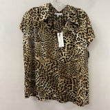 MAISON D'AMELIE WOMEN'S PLUS TOP brown cream black 1X