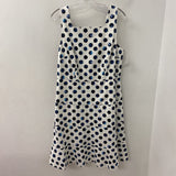 TALBOTS WOMEN'S DRESS white navy 14