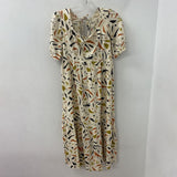 JAPNA WOMEN'S DRESS cream multi colour print S
