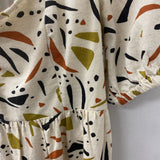 JAPNA WOMEN'S DRESS cream multi colour print S