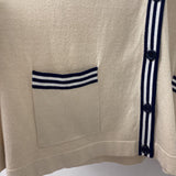 OLSEN WOMEN'S CARDIGAN beige black white L/14