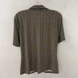 MICHAEL/Michael Kors WOMEN'S BLOUSE/SHIRT black cream chainlink print XL