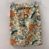 J CREW WOMEN'S SKIRT cream multi colour floral 4