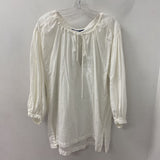 RALPH LAUREN WOMEN'S BLOUSE/SHIRT white patterned M