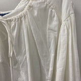 RALPH LAUREN WOMEN'S BLOUSE/SHIRT white patterned M