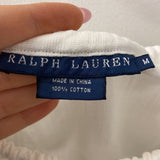 RALPH LAUREN WOMEN'S BLOUSE/SHIRT white patterned M