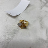 poly WOMEN'S RING gold silver tan 6.5